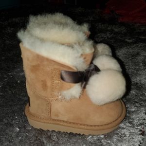 Toddler Uggs With Pom Poms. Size 6.